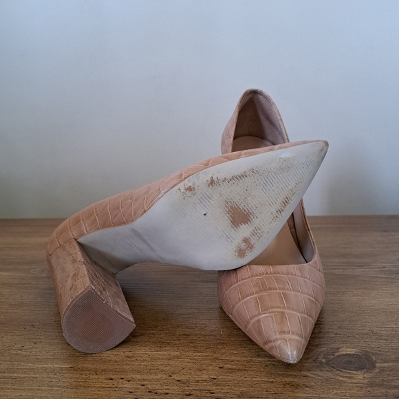 Steve Madden Heels Womens Size 9M Tan Brown Prance Pumps Crocodile Pointed Toe - Picture 11 of 15
